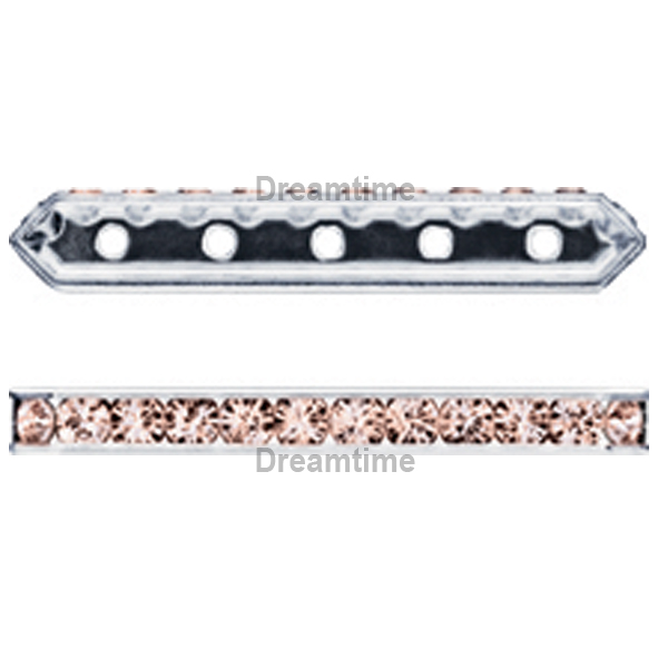Dreamtime Crystal DC 77730 Rondelle Spacer Bars 5 Hole Rose Water Opal/Silver